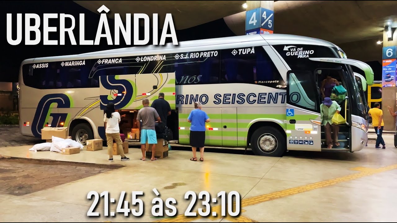 NOITE NA RODOVIÁRIA DE UBERLÂNDIA: EMBARQUES E DESEMBARQUES NAS PLATAFORMAS