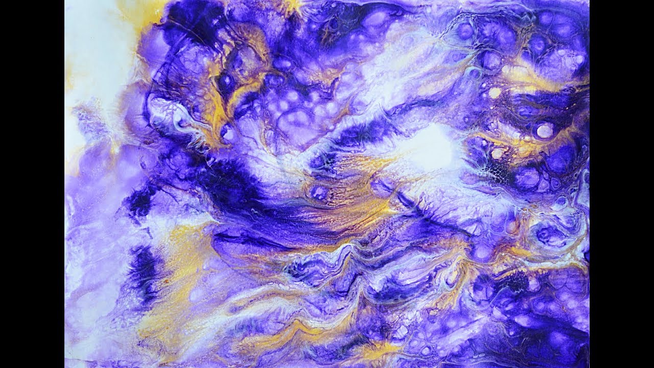 Подробно об акриловой заливке на бумаге. Acrylic fluid pouring.