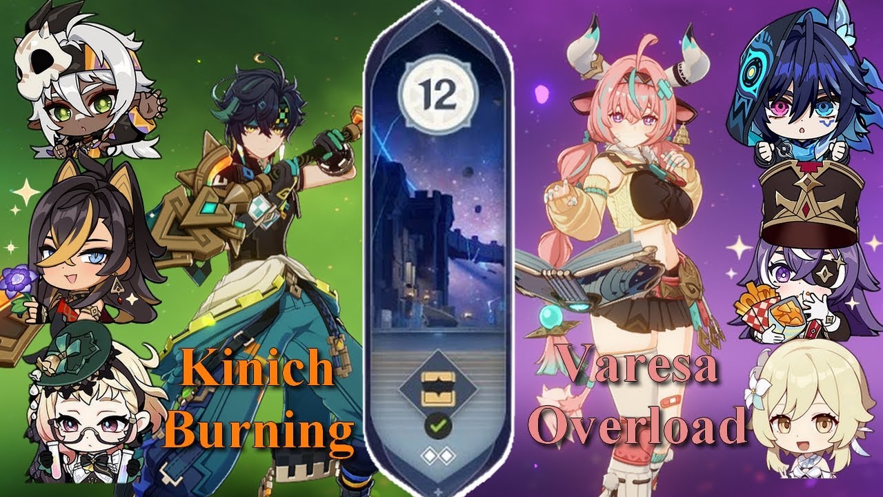 Genshin Impact | Spiral Abyss 5.6 - Floor 12 Kinich Burning/Varesa Overload (9 csillag)