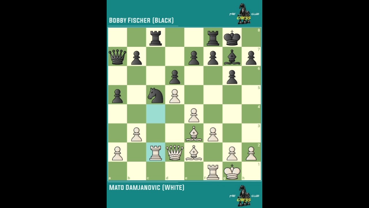 Mato Damjanovic vs Bobby Fischer ◉ World Chess Champions ‖ Buenos Aires → Argentina (1970)