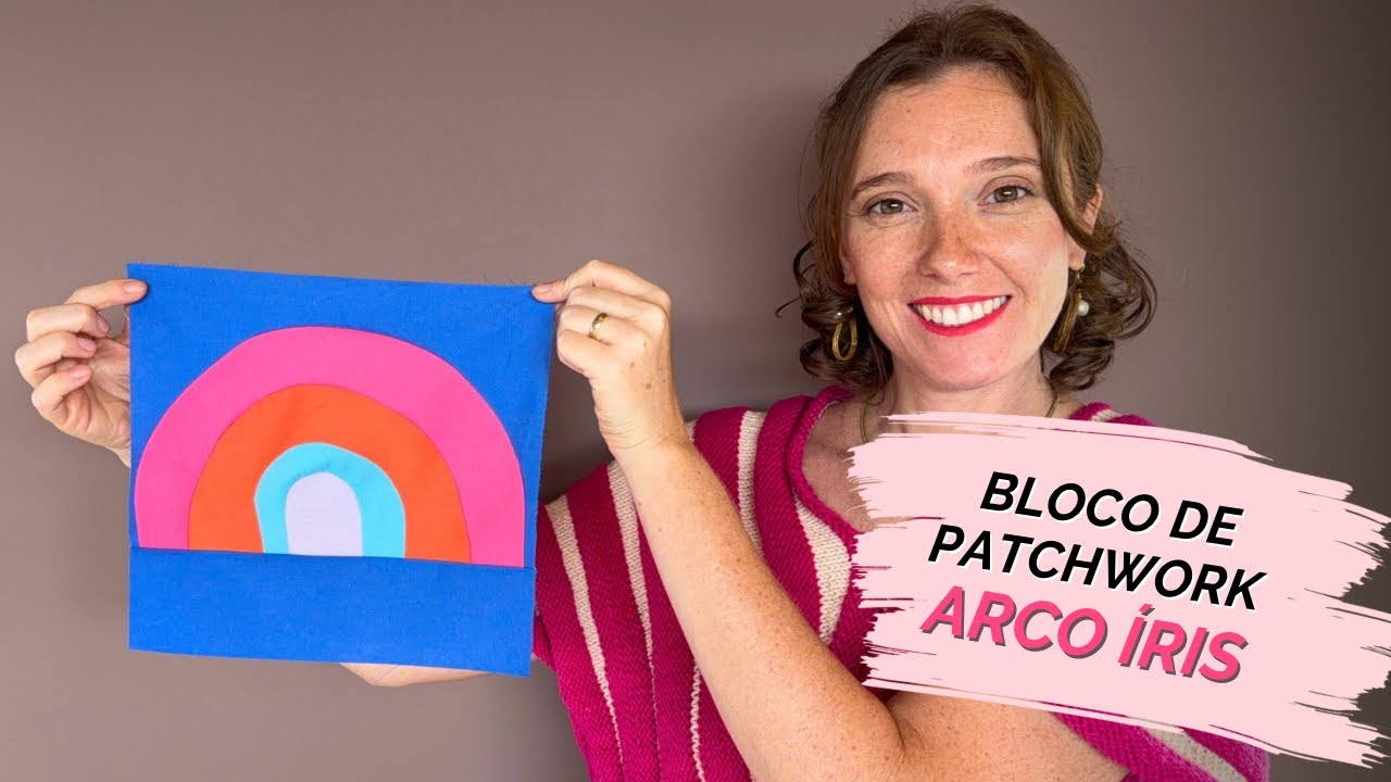 Bloco de Patchwork Curvo SEM MEDIDA Arco Íris 