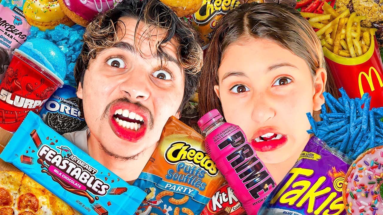 وأخيراً… جربنا مأكولات أمريكية 🇺🇸🔥لمدة يوم كامل🤢🤮( رانية كانت غاتموت 😢💔)