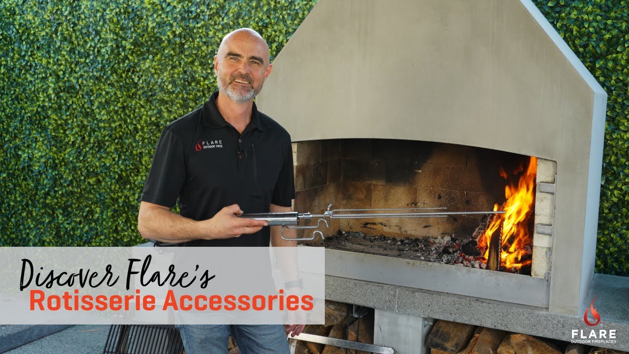 Discover Flare's Rotisserie Accessories #outdoorcooking #outdoorfireplace #rotisserie