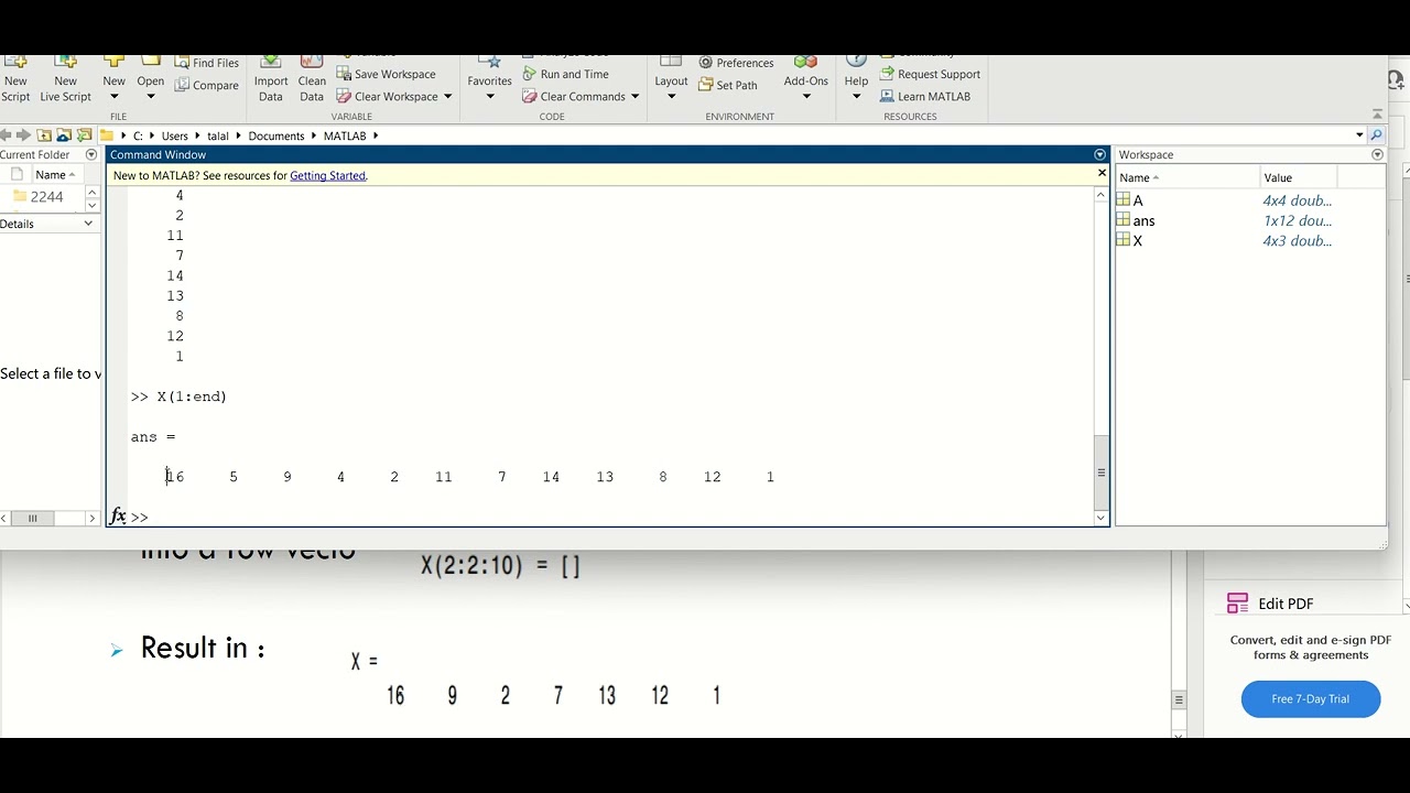 delete in Matlab شرح طريقة الحذف في الماتلاب