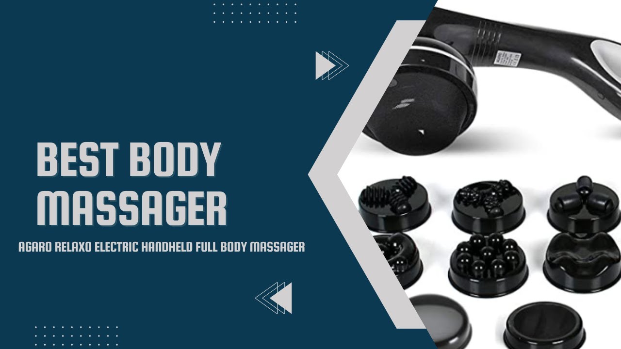 AGARO Relaxo Electric Handheld Full Body Massager with 8 Massage Heads, 5 Mode & 6 Speed Settings