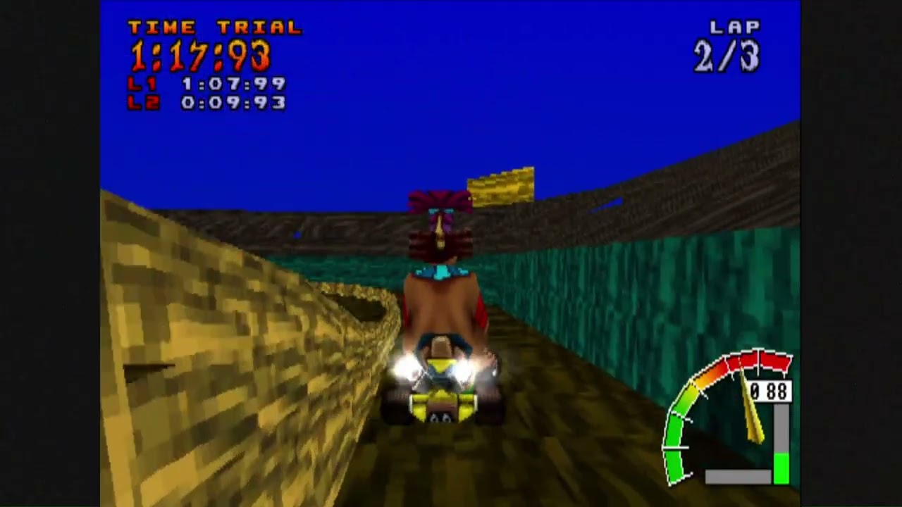 Crash Team Racing - Time Trial - N64 Wario Stadium (
