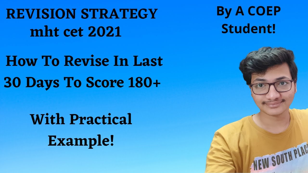 Best Revision Strategy For mht cet 2021 | How To Revise In Last 30 Days To Score 180+😱 | #mhtcet2021
