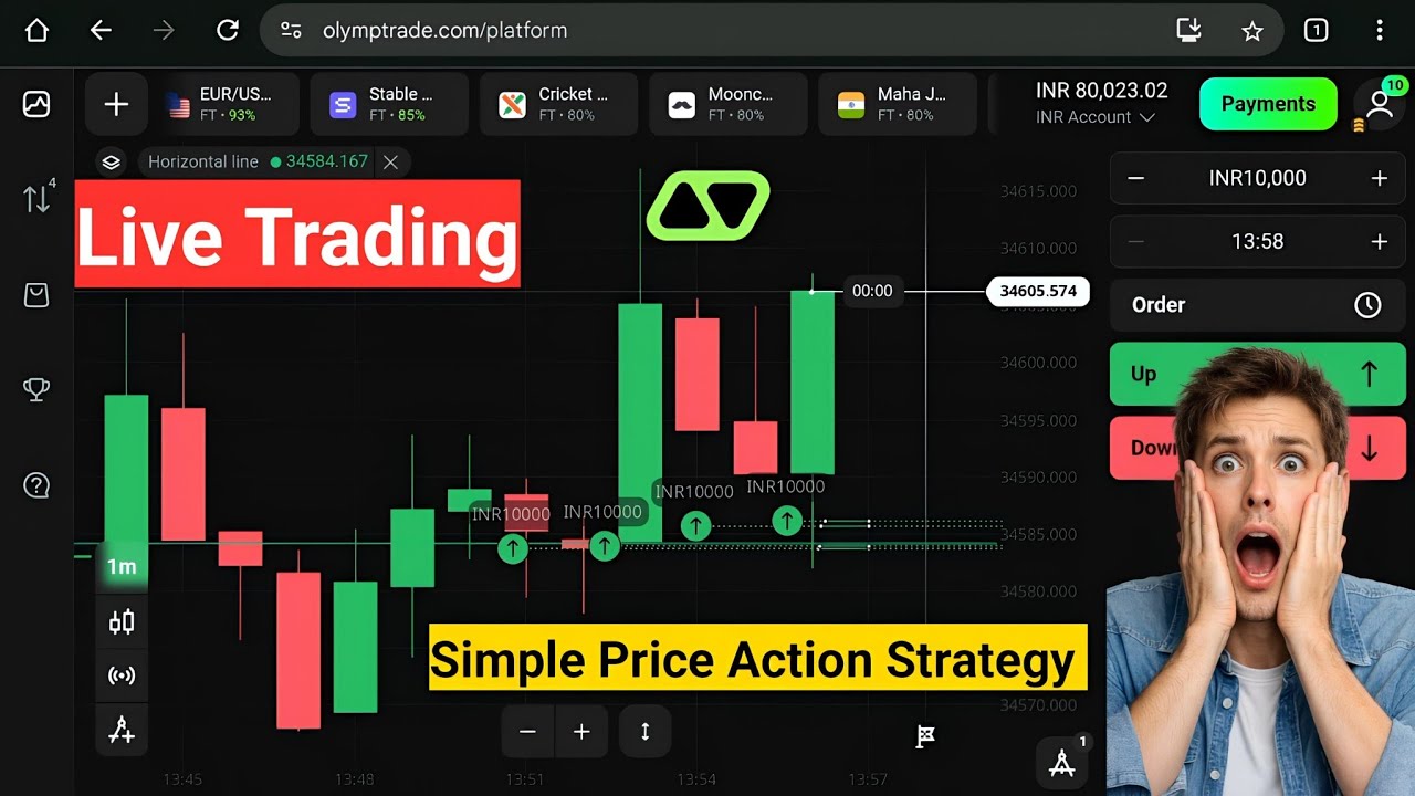 🔴 Olymp Trade Live Trading 📈 | Simple Price Action Strategy 📊 | Shridhar Trader 🚀