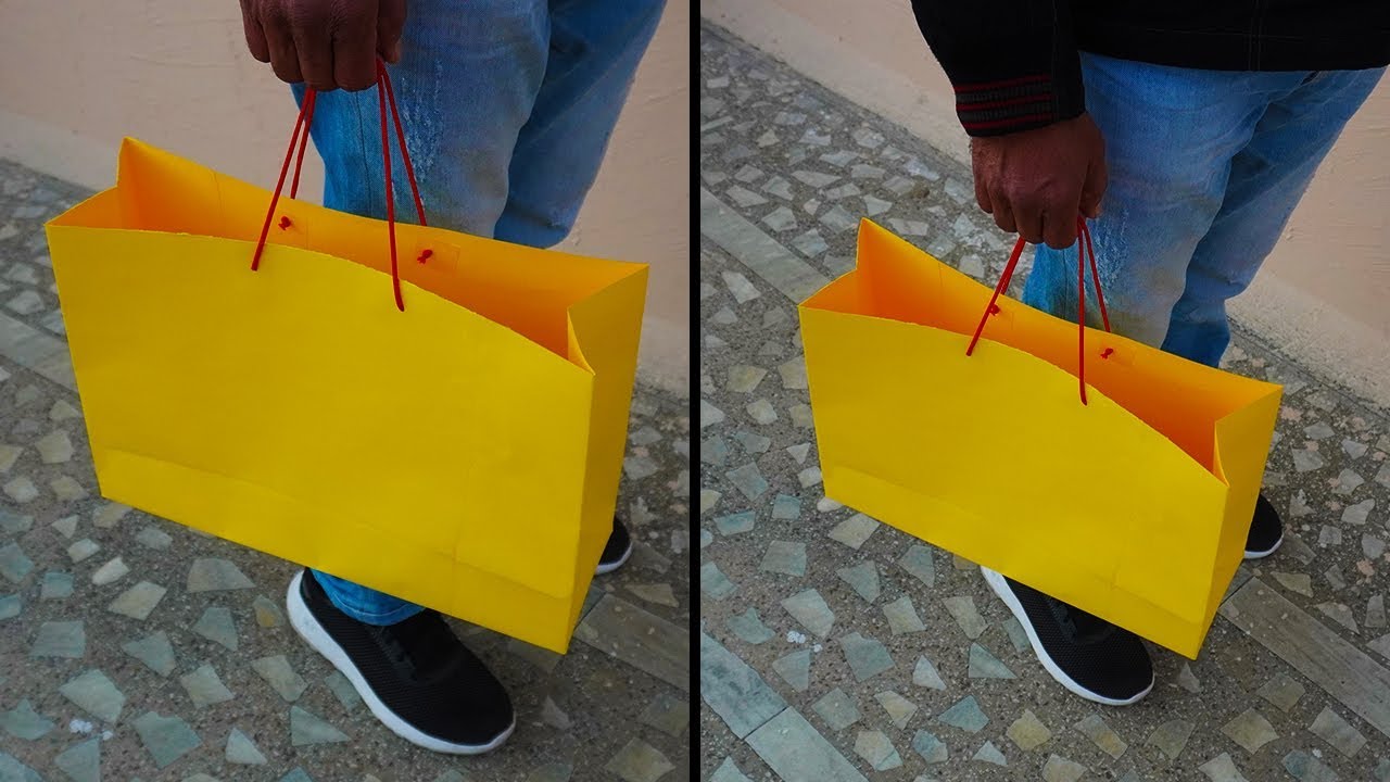 How To Make a Paper Bag - Big Paper Shopping Bag Craft Ideas (Very Easy)