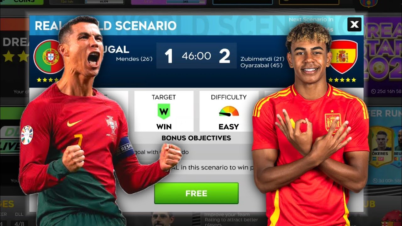 Portugal VS Spain Nation League Final | DLS 25 Scenario Mode Gameplay