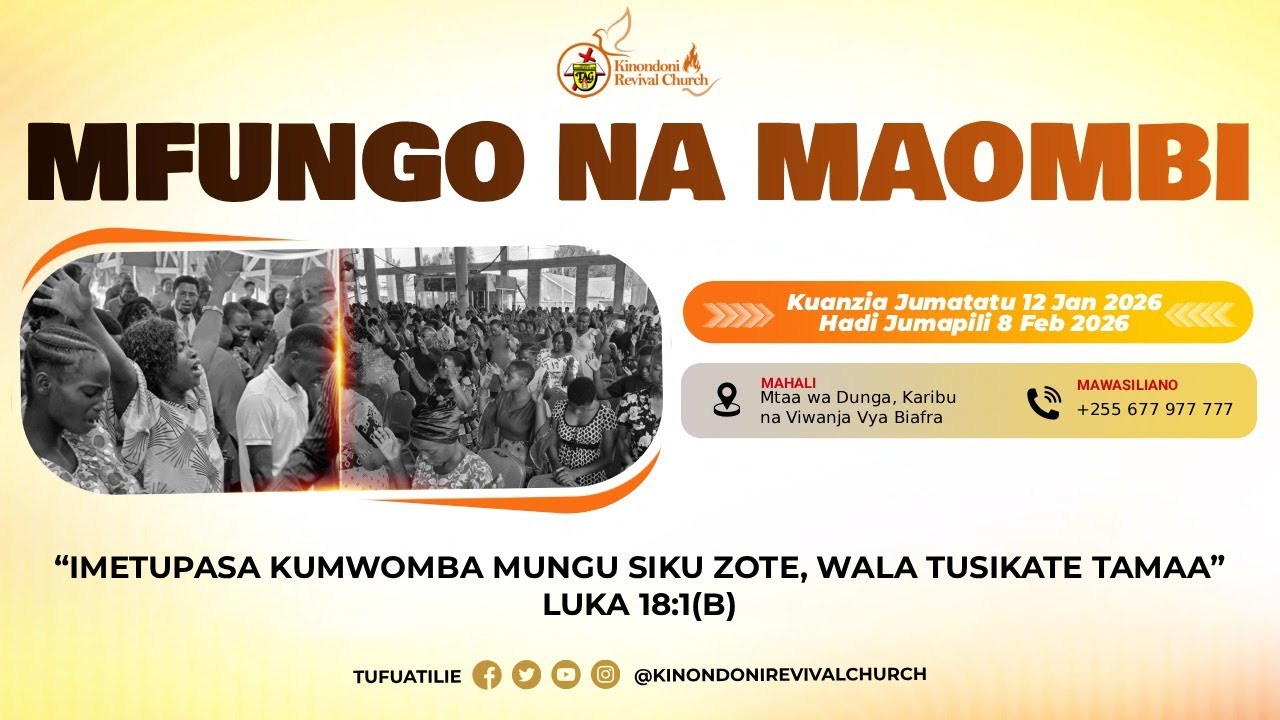 IBADA YA MFUNGO NA MAOMBI SIKU YA KUMI  | 21 JANUARI 2026