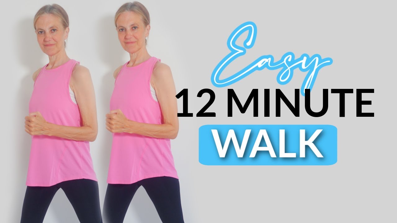 12 MIN EASY Walking Workout to Music - (No Jumping)