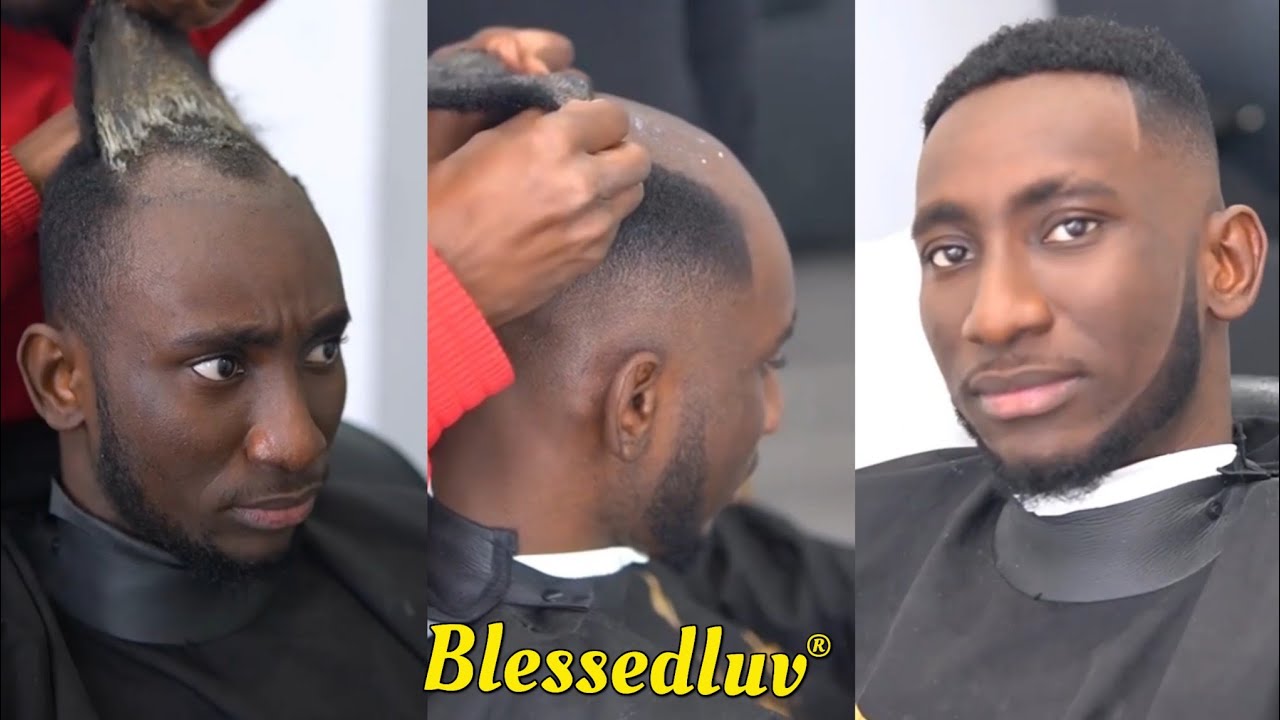 Black Men Wear Wigs Too🙆🏽‍♀️, Realistic Afro men Toupee Install, Man Wig Install Compilation