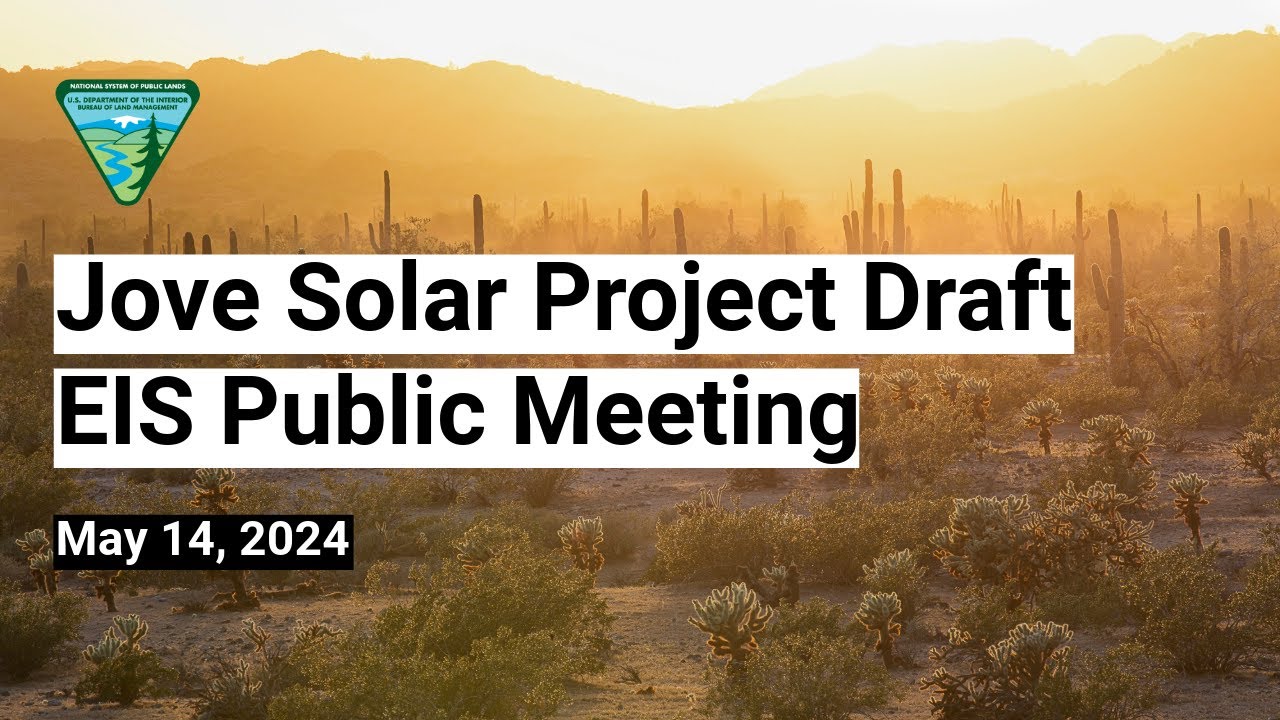 Jove Solar Project Draft Environmental Impact Statement Public Meeting | May 14, 2024