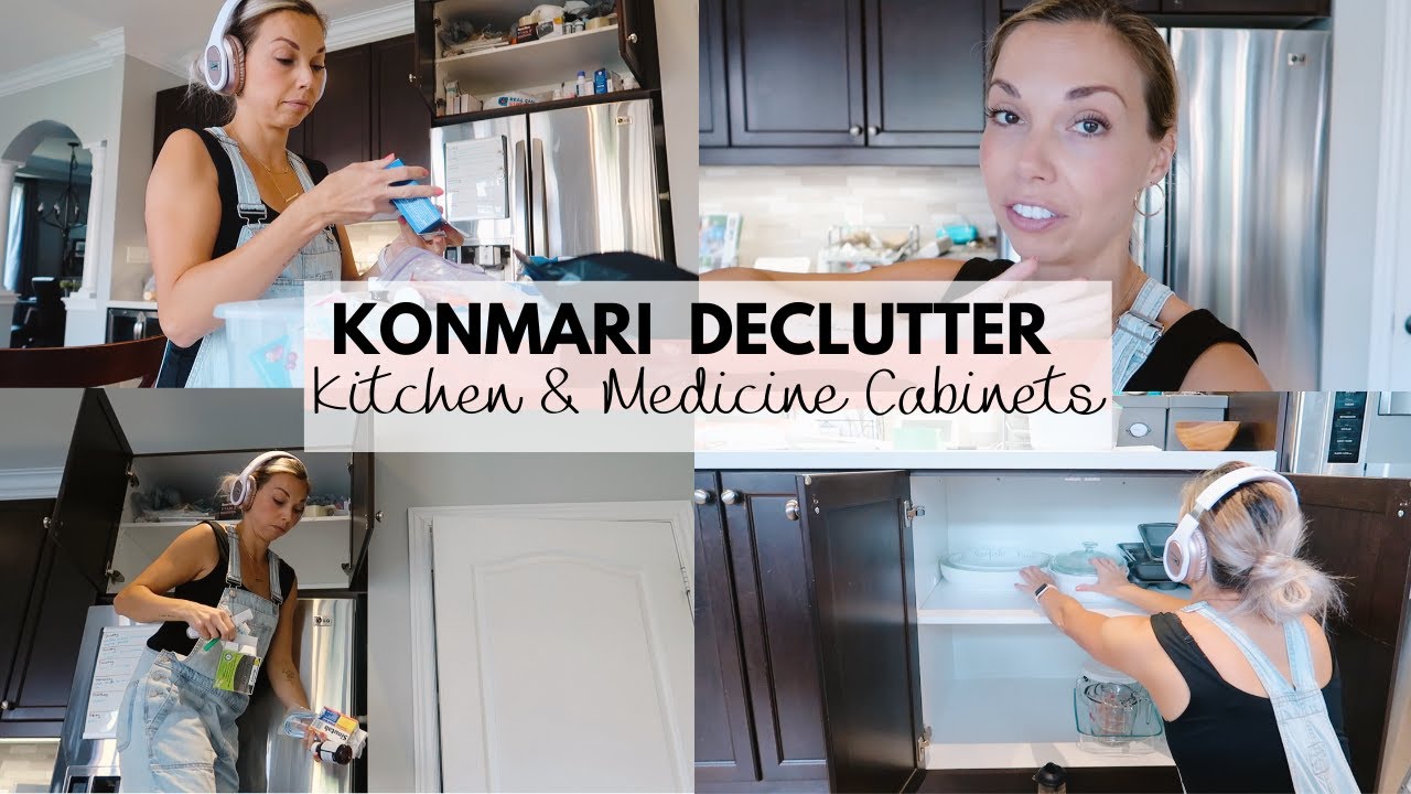 Konmari Method Declutter Pt. 1 | Medicine Cabinet | Kitchen Cupboards
