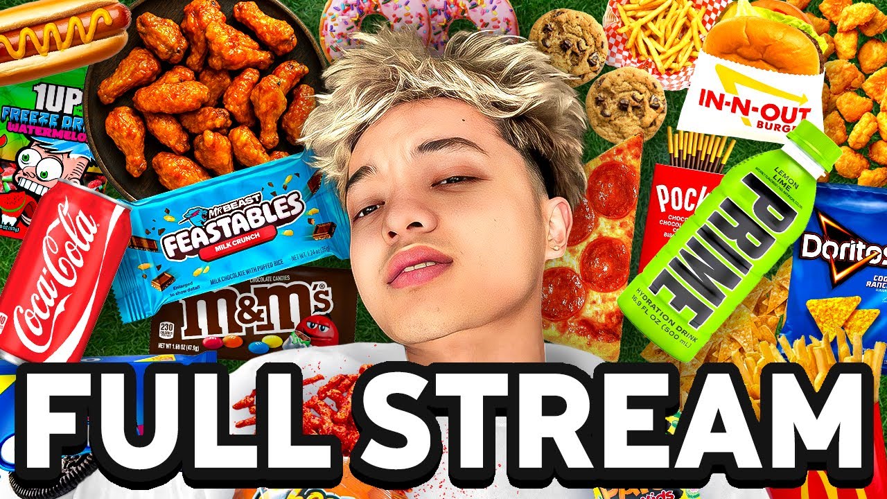 Eating 10,000 Calories In 24 Hours FULL Stream!