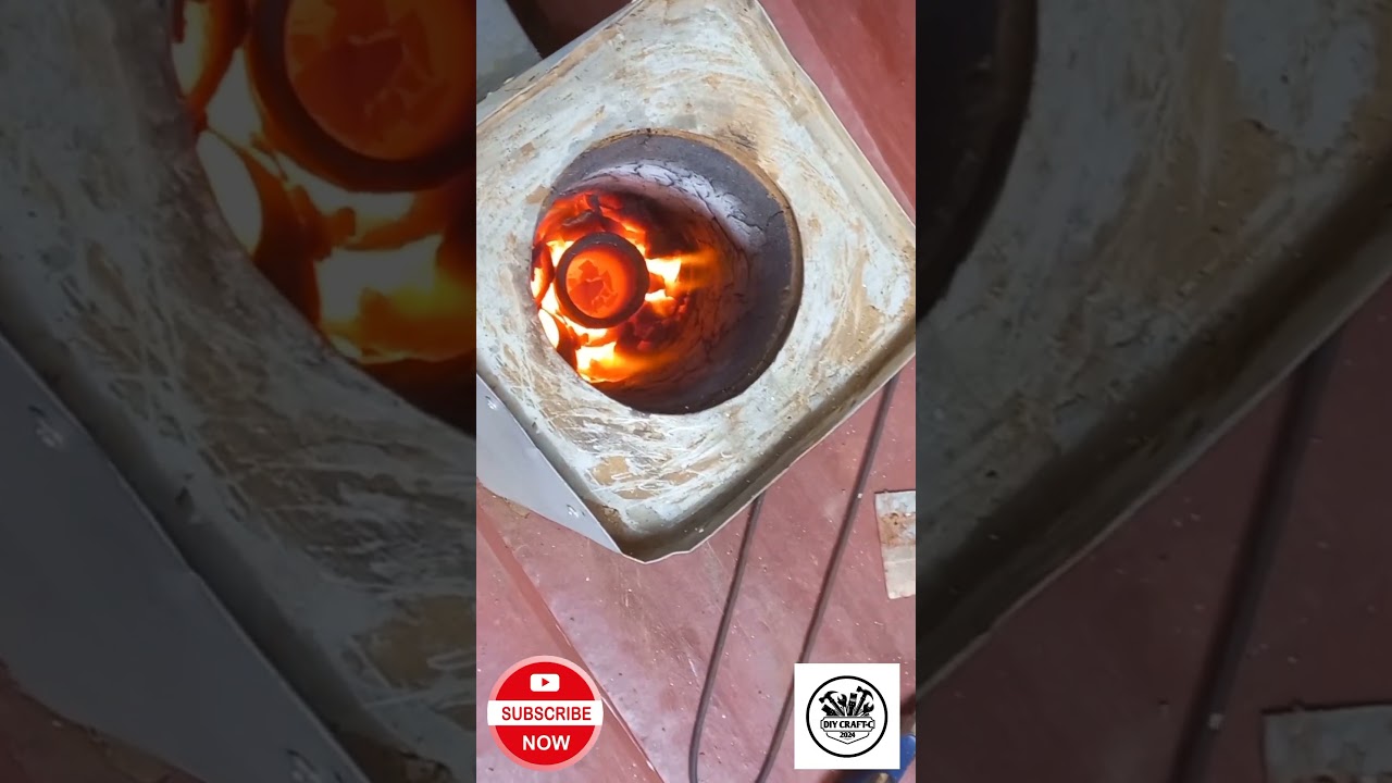 Glass & metal melting furnace at home 🏡 #how to make 1500c&deg; metal melting Furnace