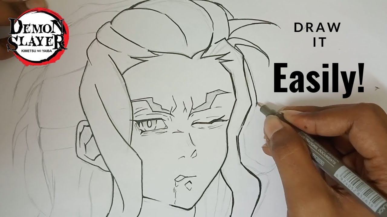 Demon Slayer Drawing Hotaru Haganezuka | EASY TUTORIAL | Swordsmith Village Arc #kny #haganezuka