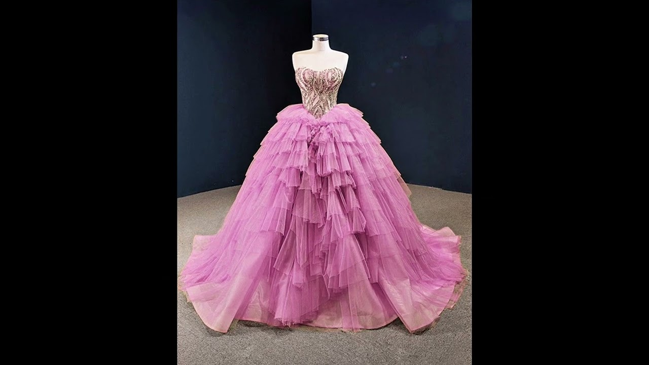 Pink color ballgown design 😊for girls ❤️#dress #The SK style 😍