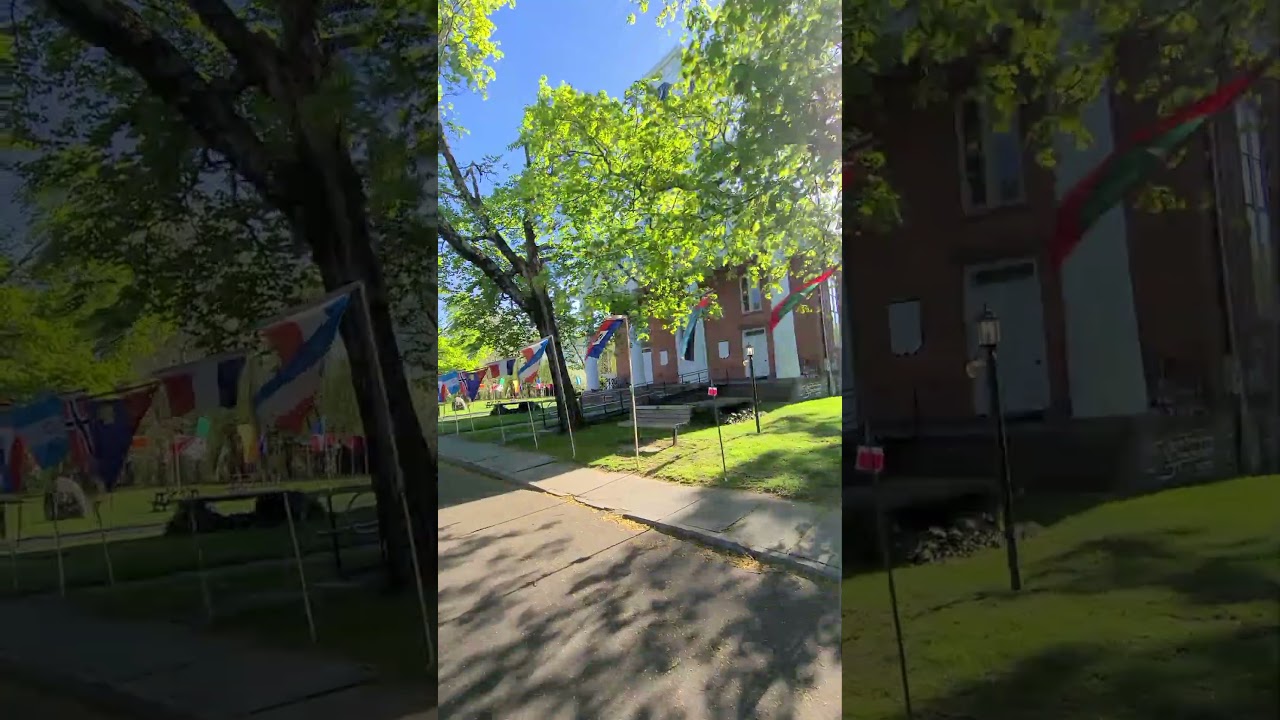 Riding around the Lutheran church on Huguenot Street in New Paltz west of the Hudson (4.2025)