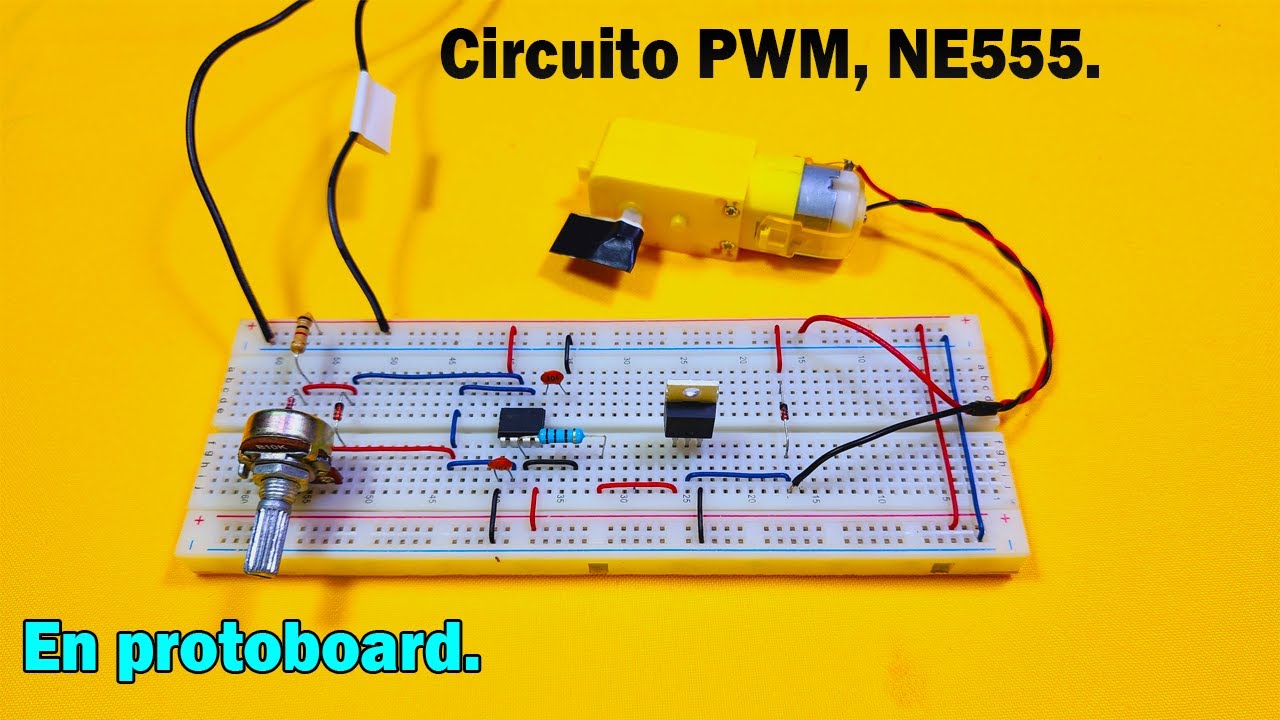 Circuito generador de señal PWM, control de velocidad de motores DC