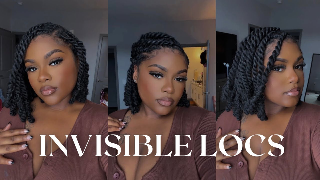 TRENDY Invisible Locs Bob/ Two Strand Twists *Medium Size* | NO Crochet Method