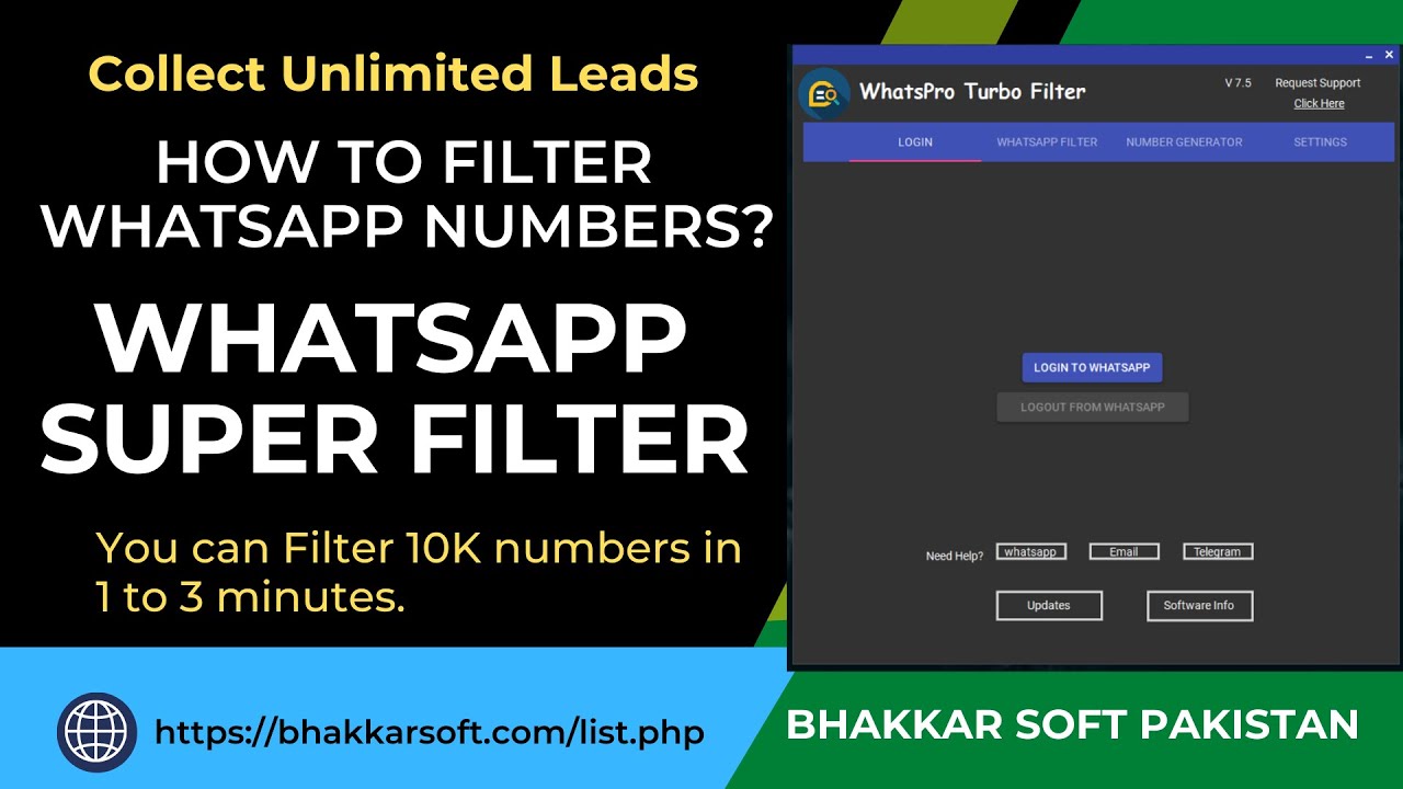 Whatsapp Filter Software  | NUMBER GENERATER | How To Filter WhatsApp Numbers | #SuperwTurboFilter