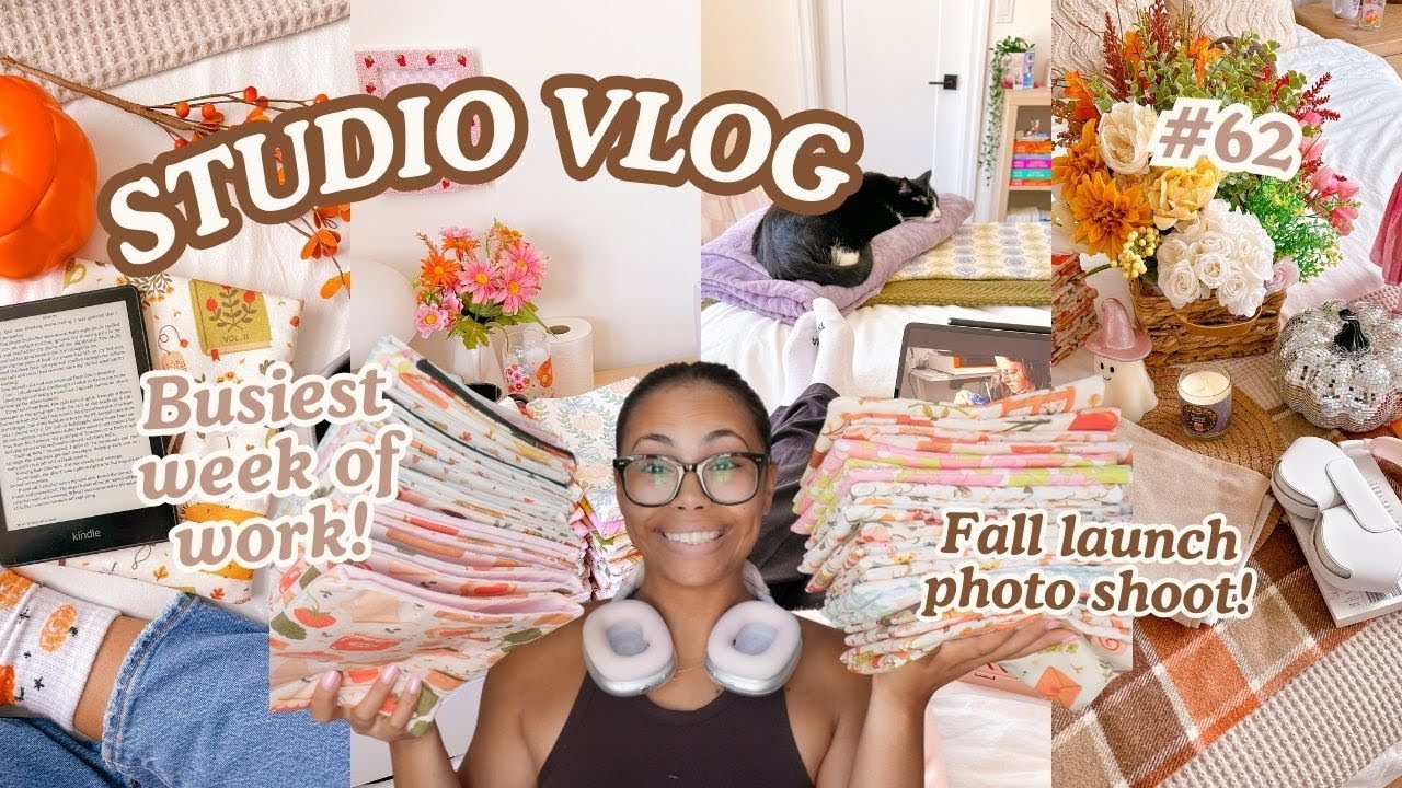 The busiest week in the studio: fall launch prep, sewing, photoshoot & chats 🍂📖🍁 | Studio Vlog 62