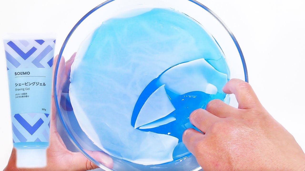 【DIY】シェービングジェルを丸ごと１個使ってスーパーパキパキもちもちスライム作ってみた【slime ASMR】