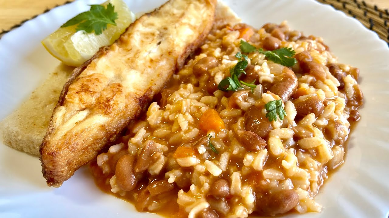 Solha frita com Arroz de feijão (malandrinho), venha ver esta fantástica receita!