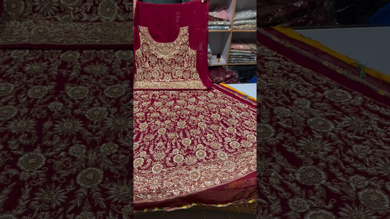 Deep Red Bridal Lehenga Wholesale Price #fashion #wedding #viral #goviral #shorts
