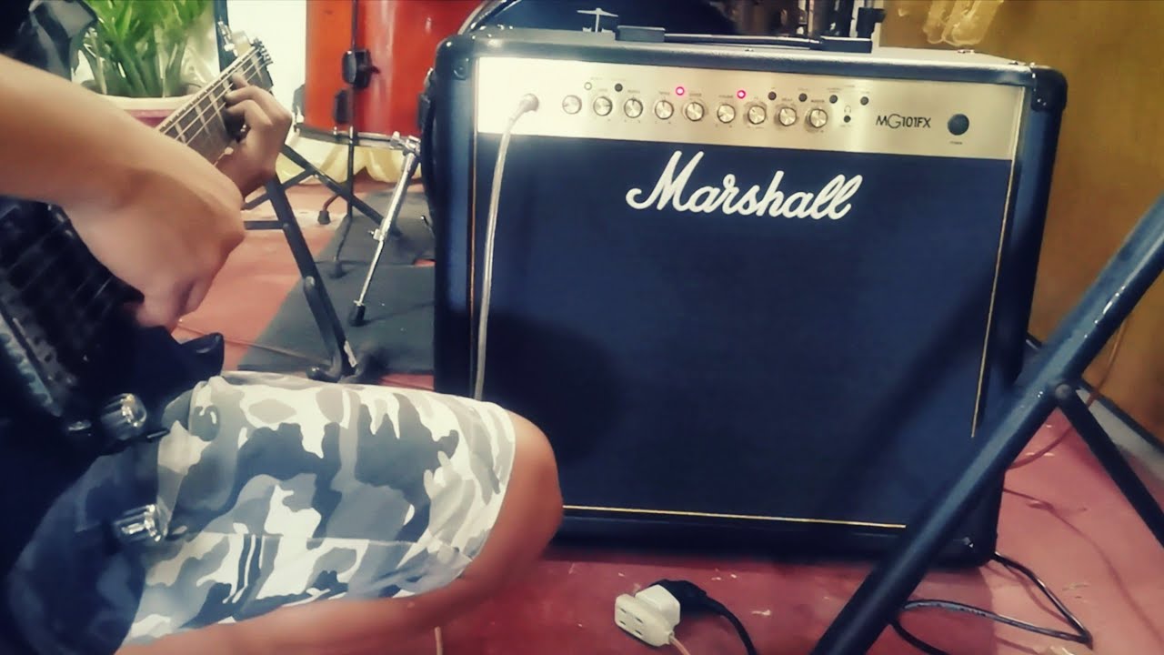 Распаковка гитарного усилителя Marshall MG101FX и проверка звука