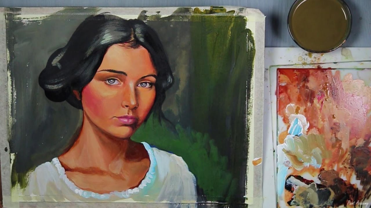 A Girl Portrait in Acrylic | Speed Art