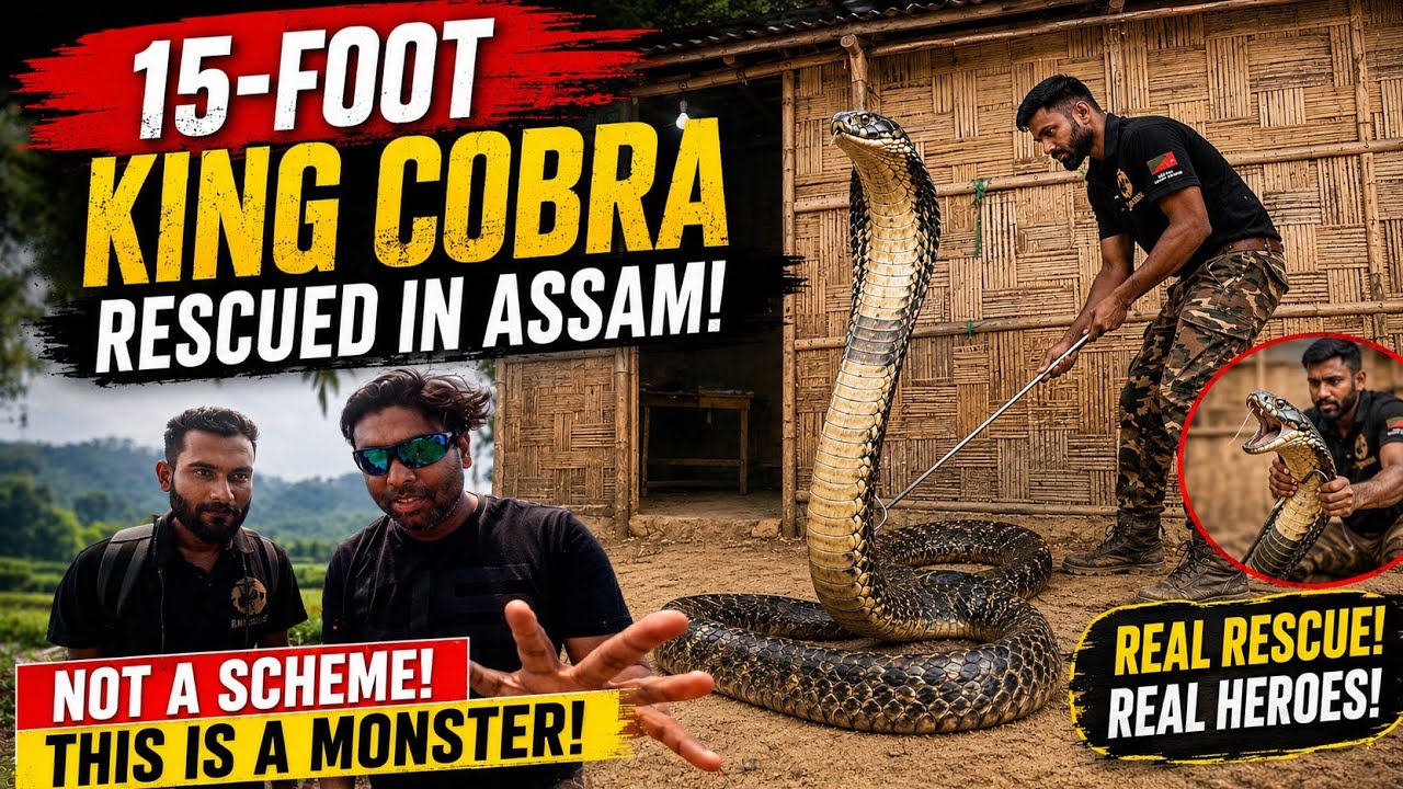 King Cobra | 15-Foot Monster Rescued in Assam: Watch the Astonishing Rescue!@bikerved