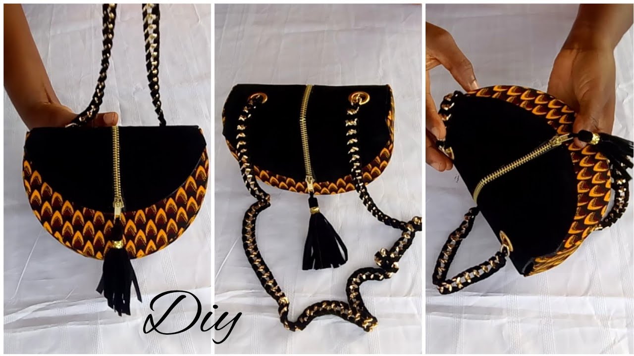DIY no-sew Ankara sling purse • from start to finish