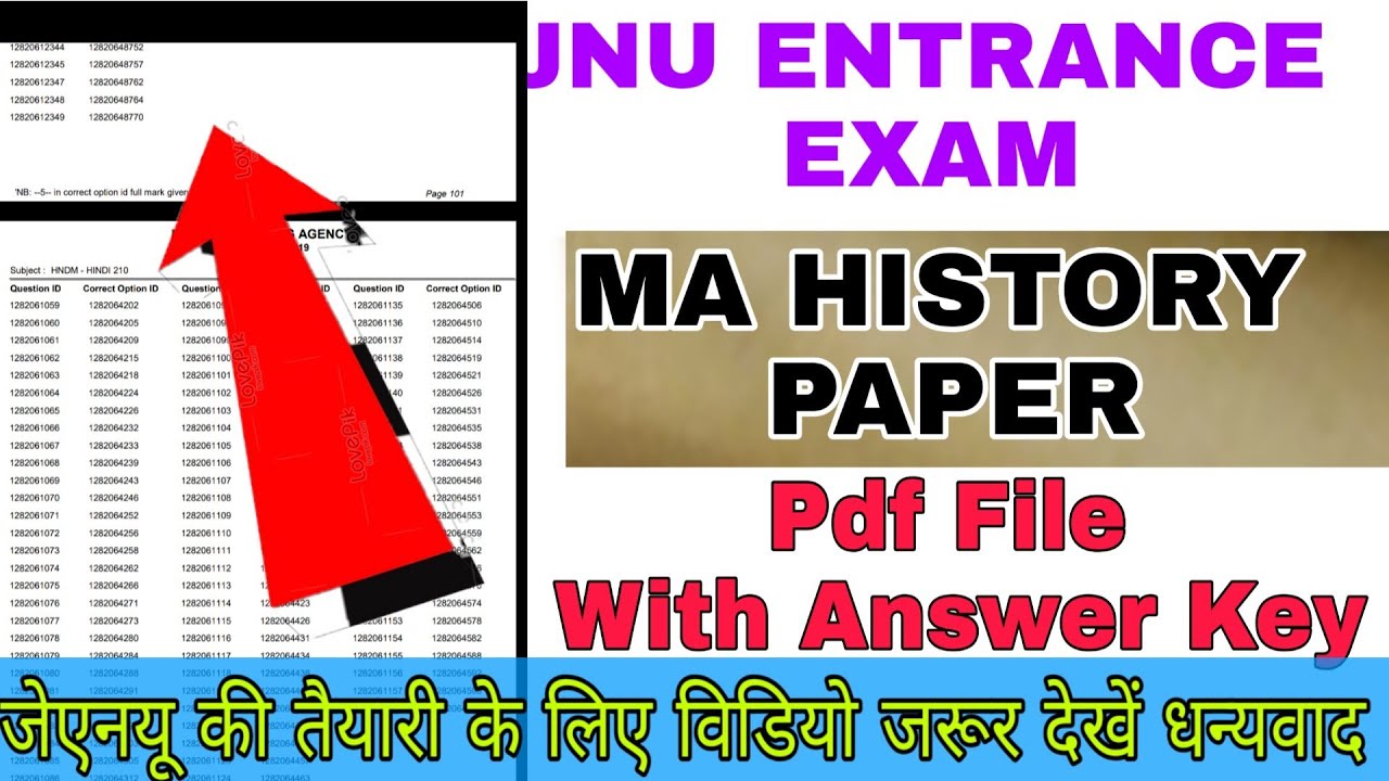 Jnu Ma  CHS (HISTORY) Paper 2019 With Answer Key pdf..