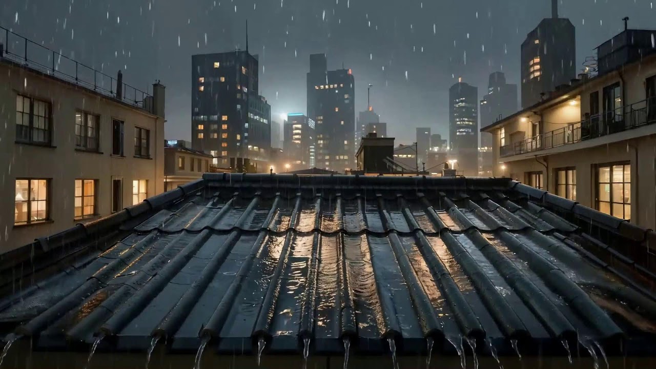Realistic Roof Rain Ambience – Gentle Thunder, Deep Sleep, and Total Relaxation