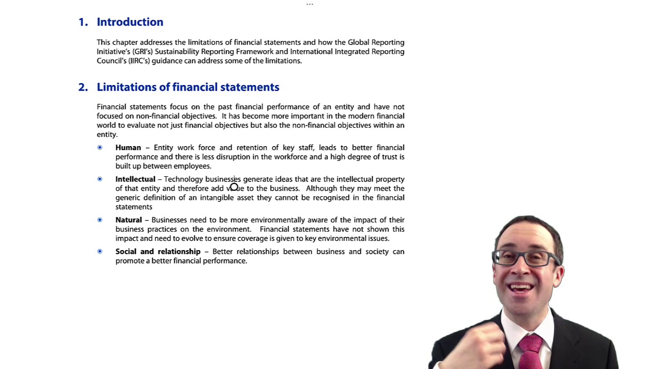 Sustainability and Integrated Reporting - Introduction - CIMA F3 lecture