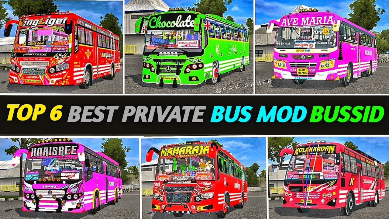 Top 6 Private Bus Mods For Bussid🥳Bussid New Mod | Bus Mod Bussid | Bus Mod | New Bus Mod For Bussid