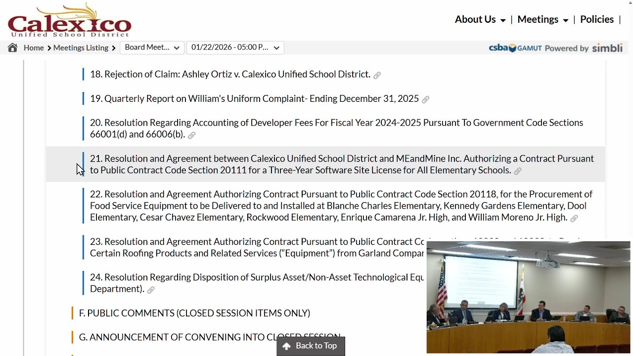 CUSD Regular Board Meeting - January 22, 2026 - Part 1