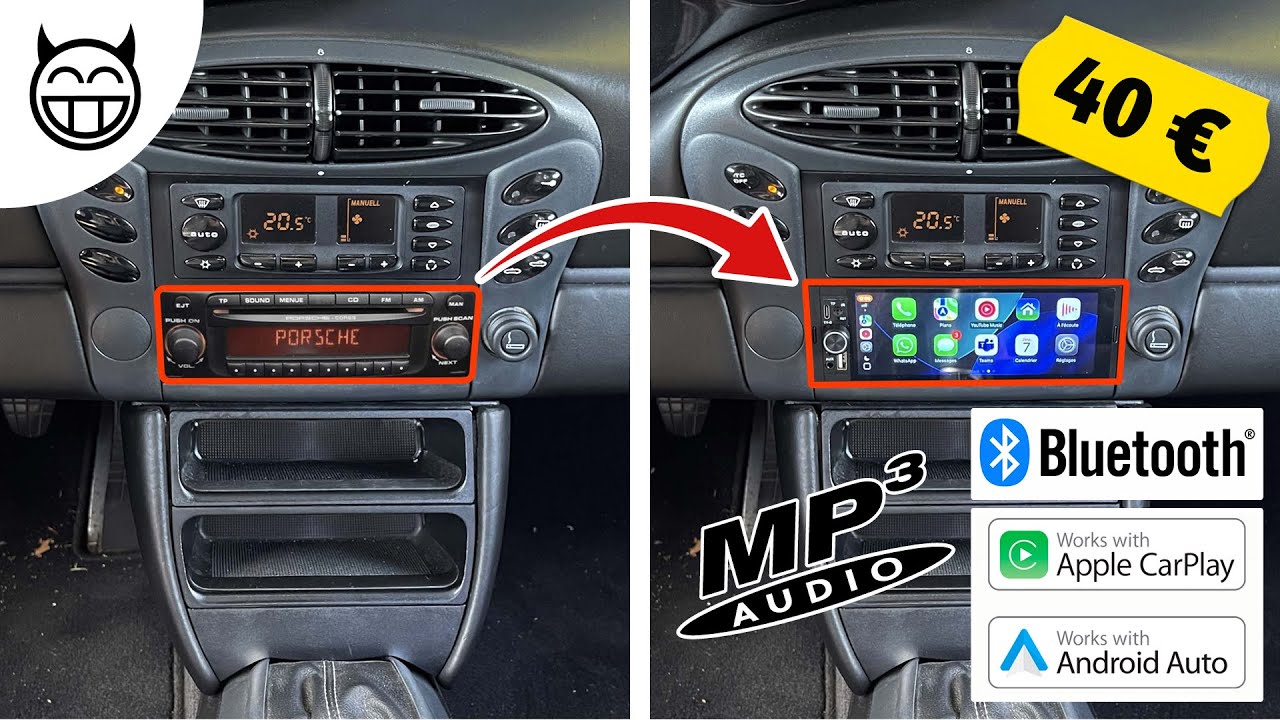 🛠 Installer un Autoradio Bluetooth / MP3 (Navifly OD8) - Tuto Boxster 986 - Porsche 996