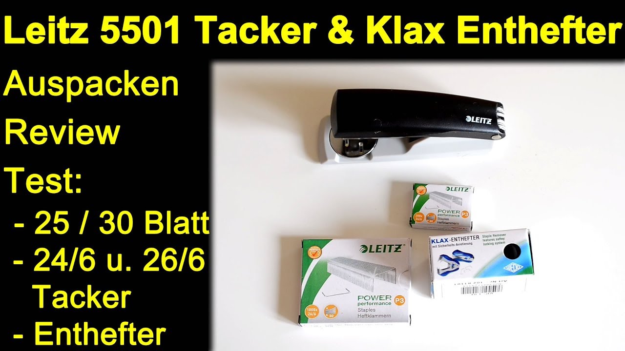 Leitz NeXXt 5501 0095 Tacker Stapler und Klax Enthefter - Auspacken Review Test 25 / 30 Blatt Papier