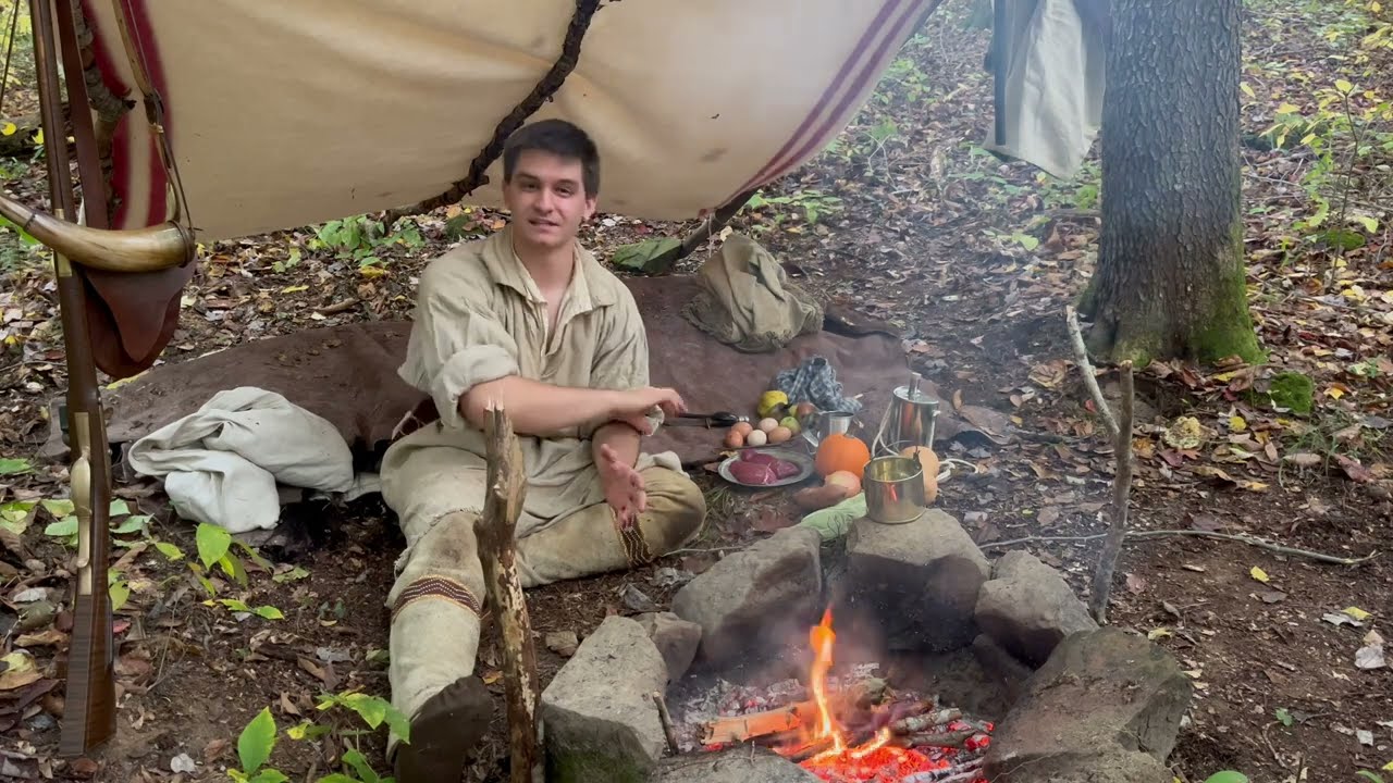 Cooking Buffalo Over A Fire – 18th Century Camping