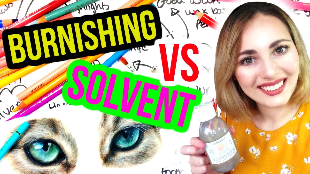 BURNISHING VS SOLVENT! Which Is Better? Coloured Pencil Blending Tutorial