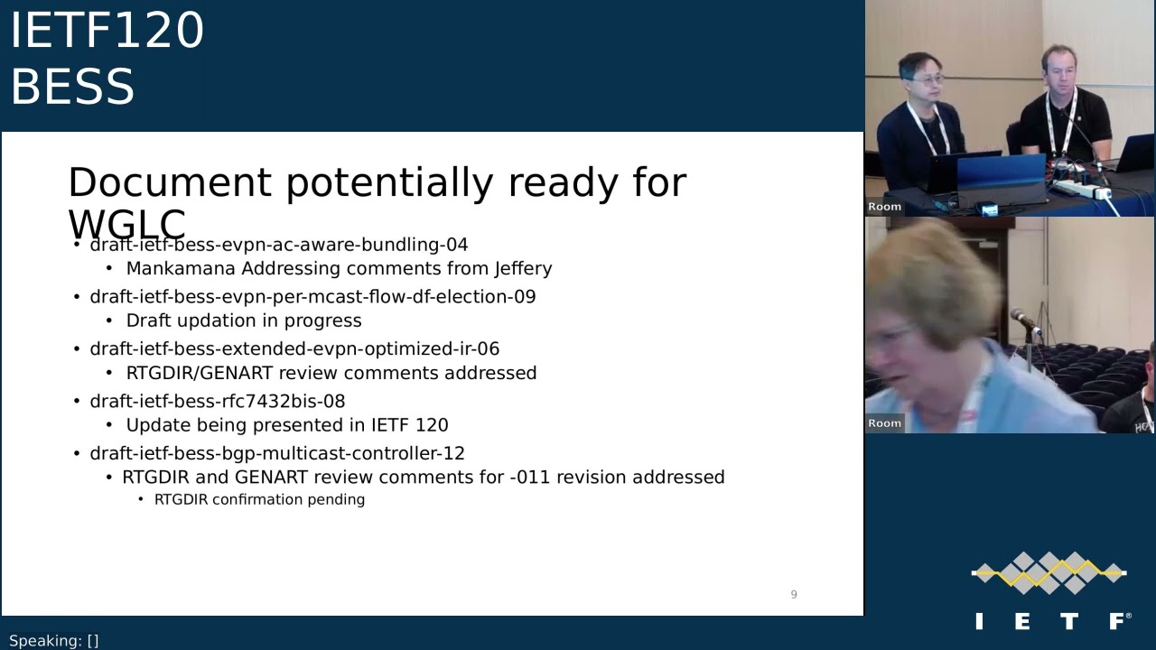 IETF 120: BGP Enabled ServiceS (BESS) 2024-07-24 16:30