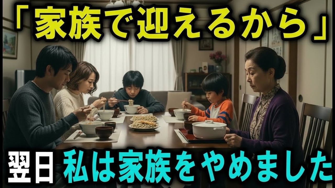 「家族だけで新年を過ごすから」—その言葉を受け、大晦日の私は一人で年を越しました