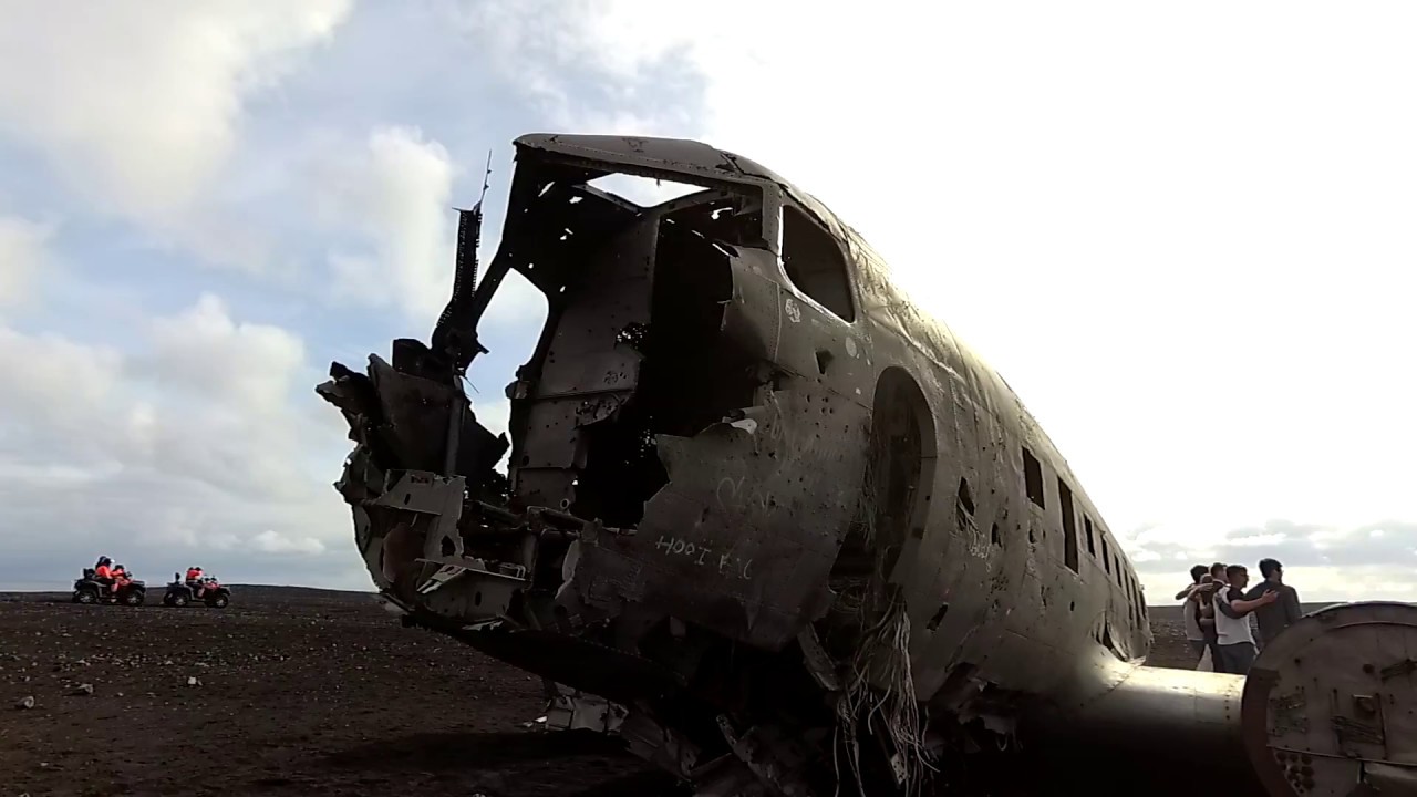 S&oacute;lheimasandur plane wreckage - DC-3 plane crash, Iceland