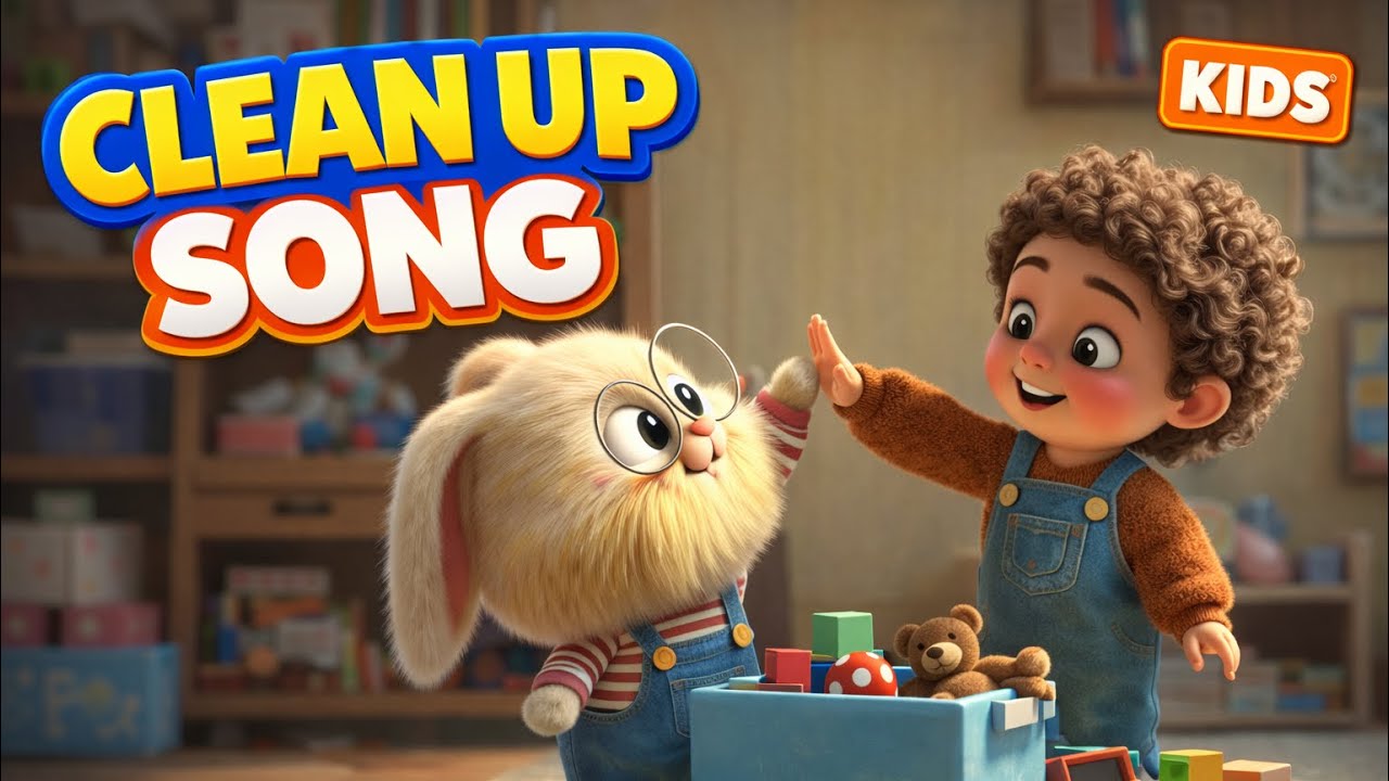 Clean Up Song for Kids 🧹🎶 | Tidy Up Time with Bunny | Preschool Routine Music