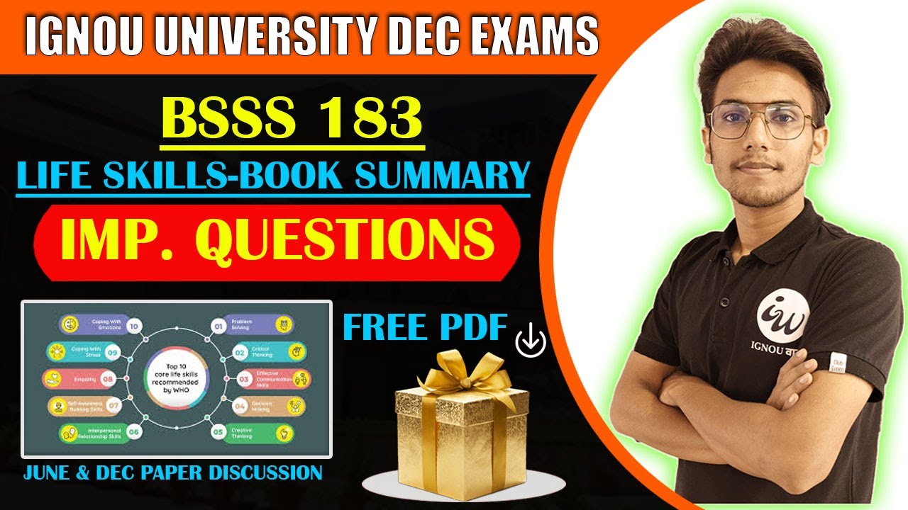 BSSS 183 | LIFE SKILLS | BOOK SUMMARY AND MCQ || IMPORTANT QUESTIONS | IGNOU WALAY