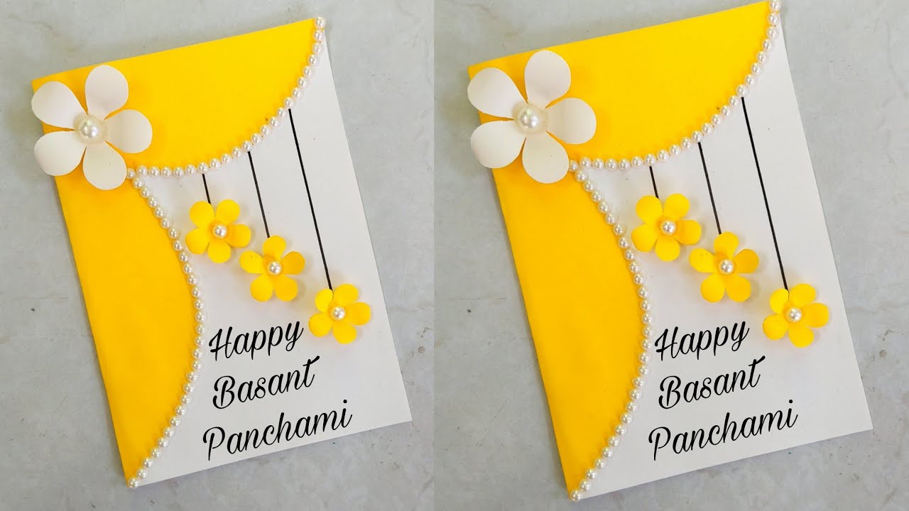Basant panchami card/greeting card for basant panchami/Vasant panchami card for school competition